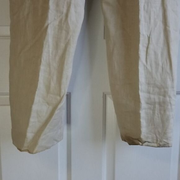 MEN'S VINTAGE 90s Pelle Pelle Linen Shirt Pants Set Cream MAN'S 4 Extra Large - Picture 7 of 15